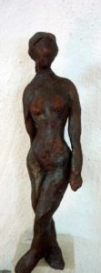 kleine Figur,14cm, aus Terrakotta auf Speckstein