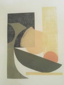 Linolschablonendruck auf Papier, 50 x 70 cm